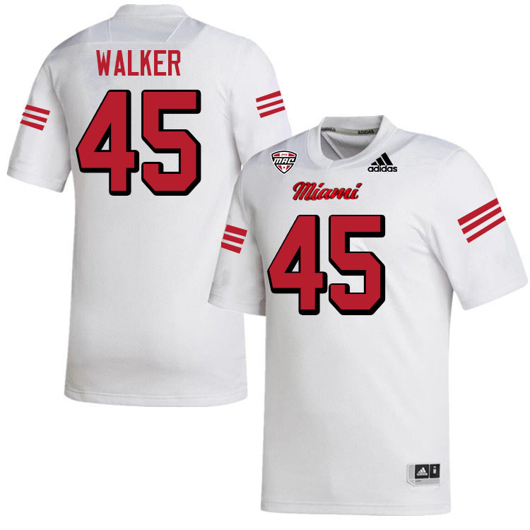 Miami University Redhawks #45 Nick Walker College Football Jerseys Stitched-White